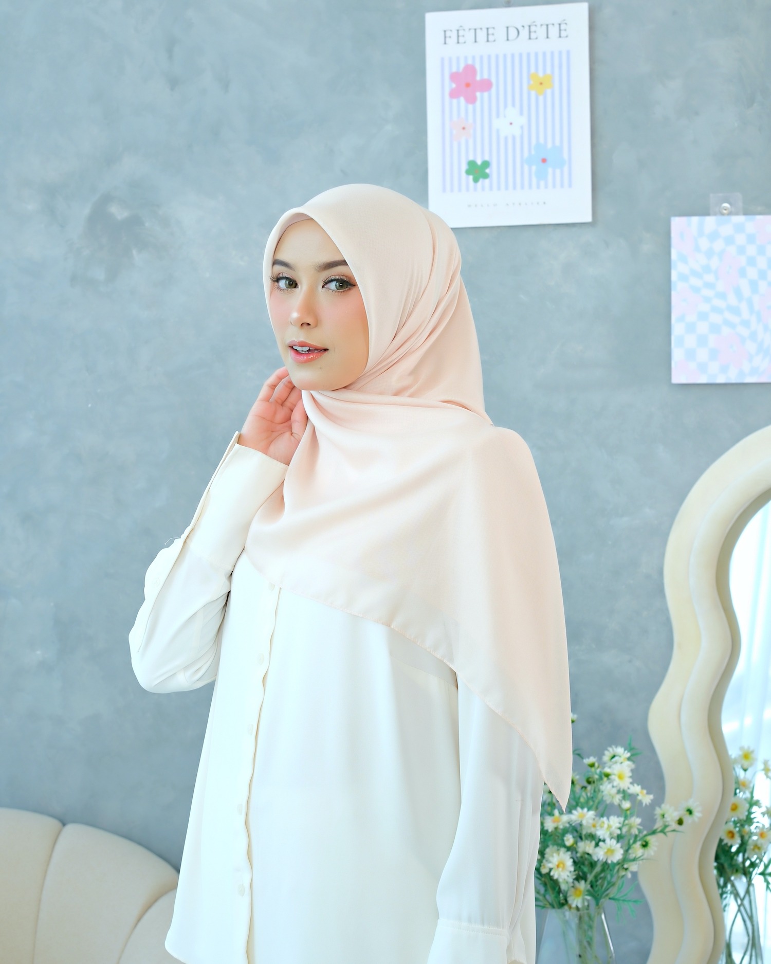 Plain Hijab VOAL PARIS PREMIUM in Nude