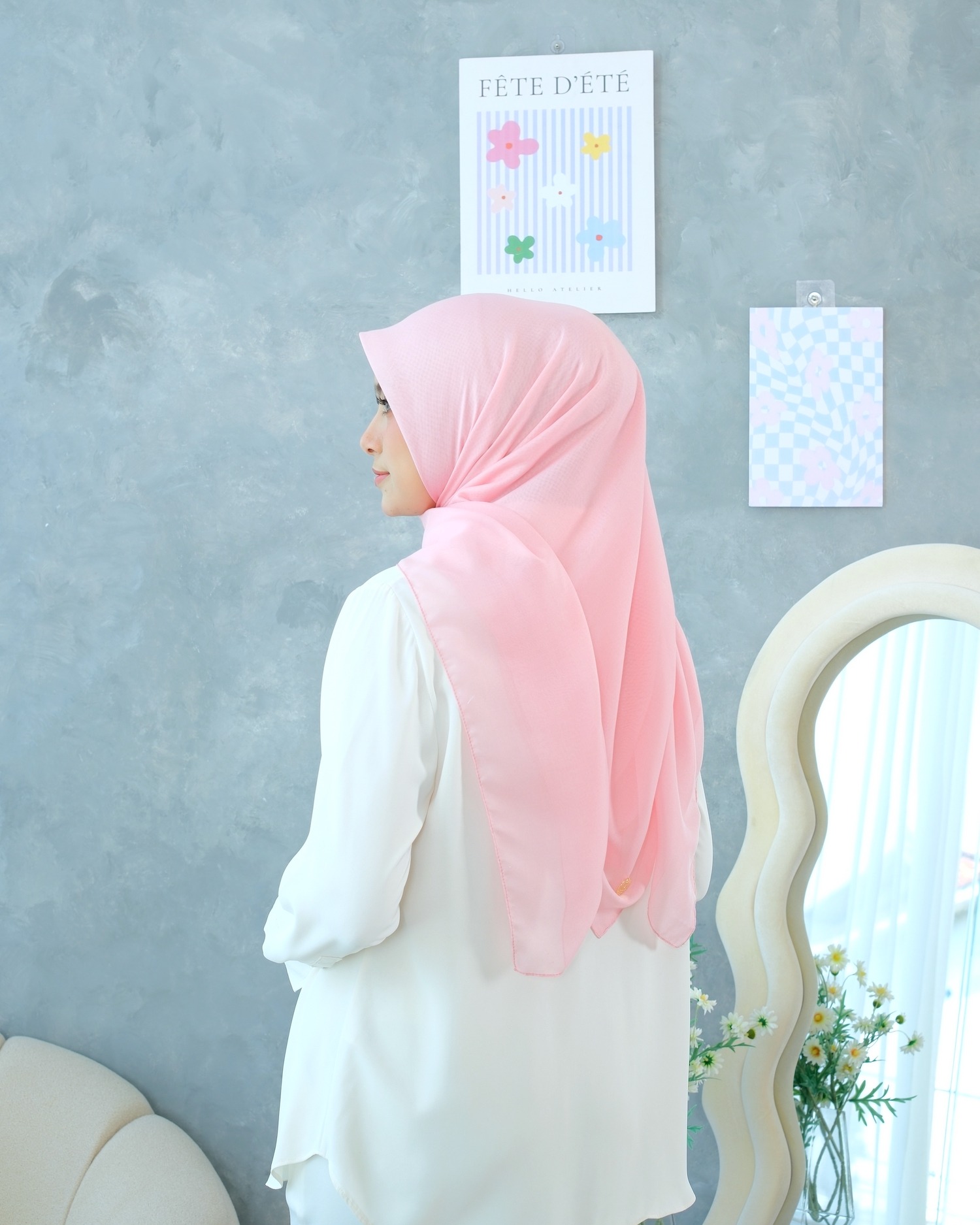 Plain Hijab VOAL PARIS PREMIUM in Pink Icing