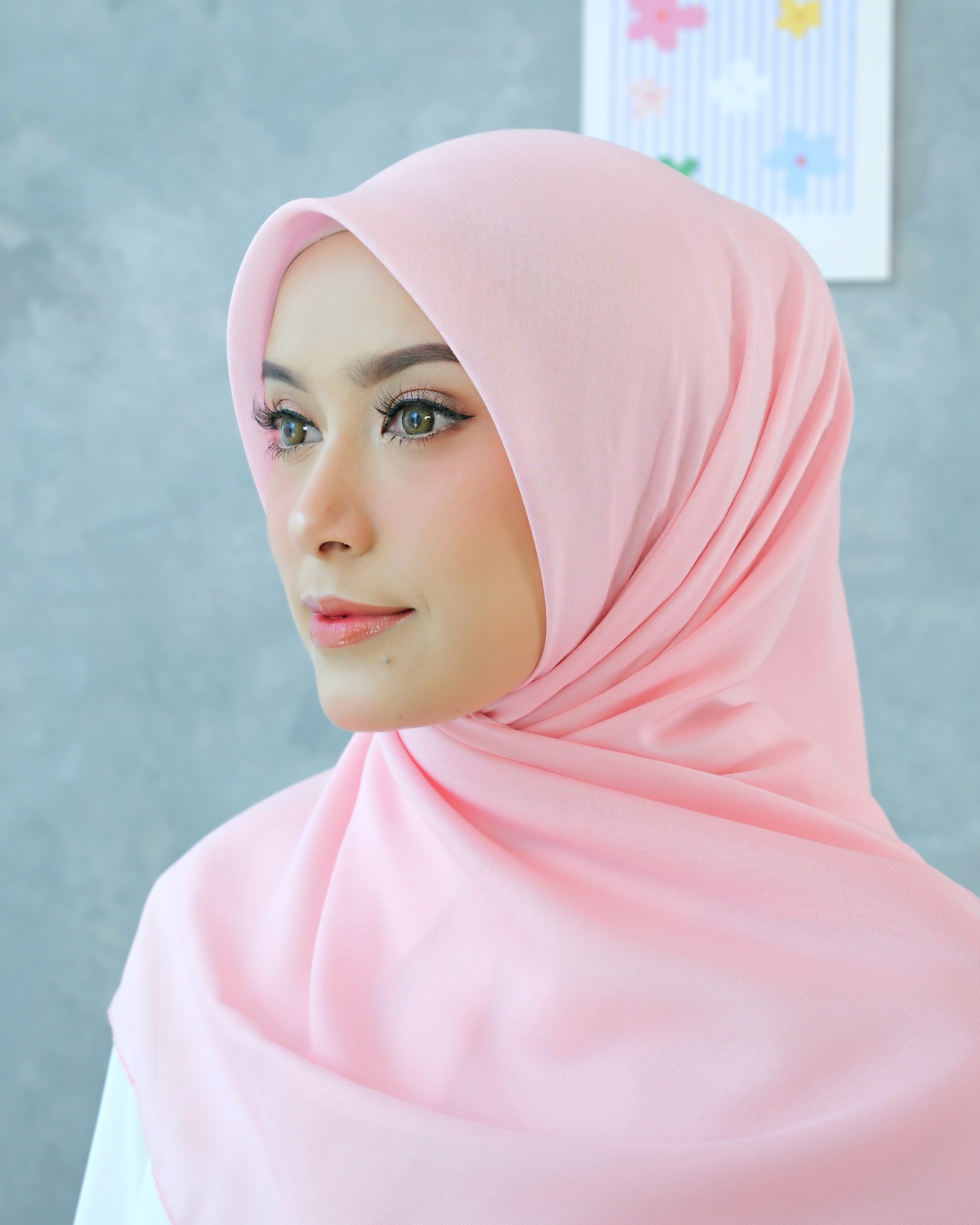 Plain Hijab VOAL PARIS PREMIUM in Pink Icing