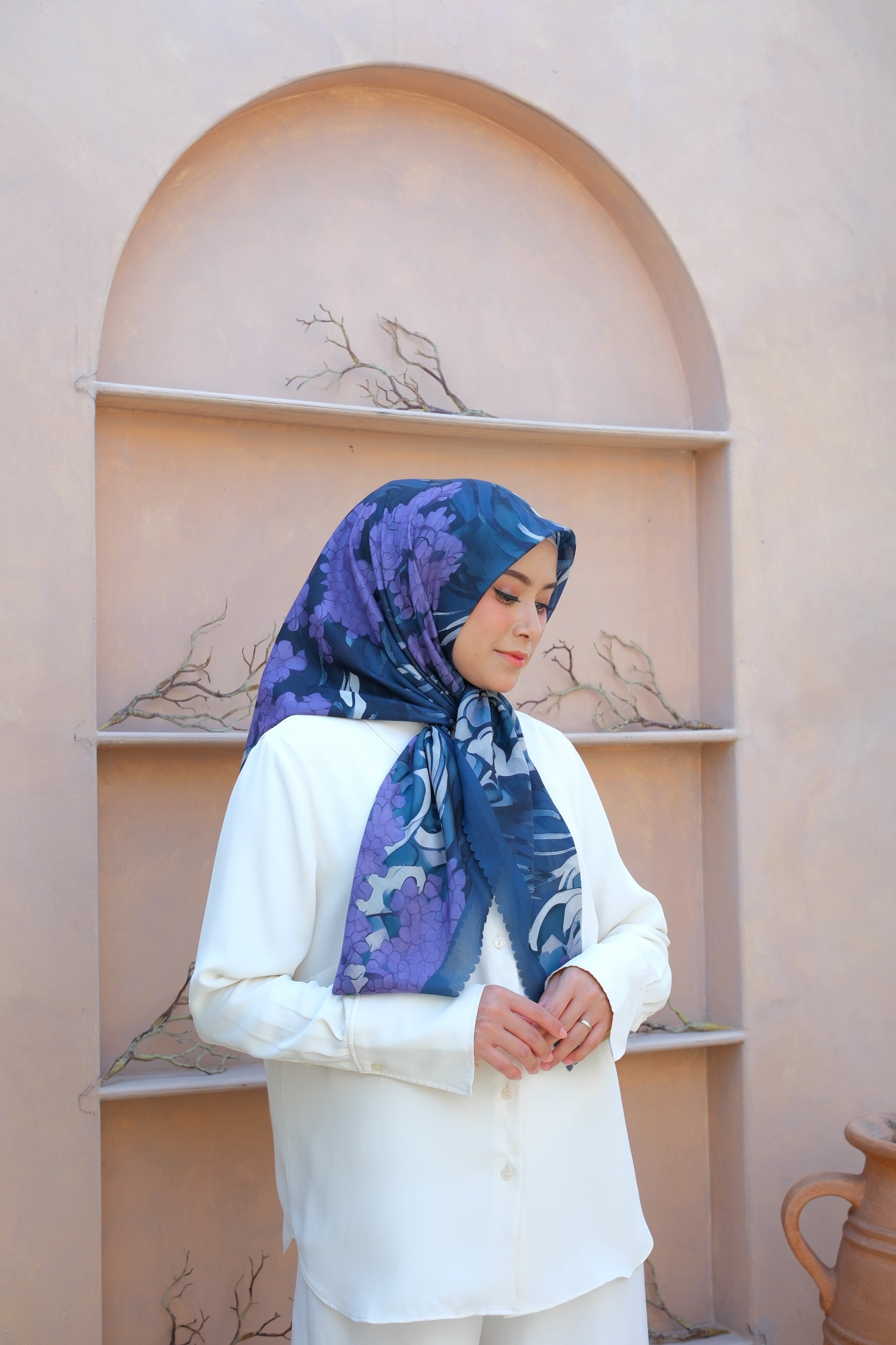 Square Hijab OCEAN 110x110 in Submarine