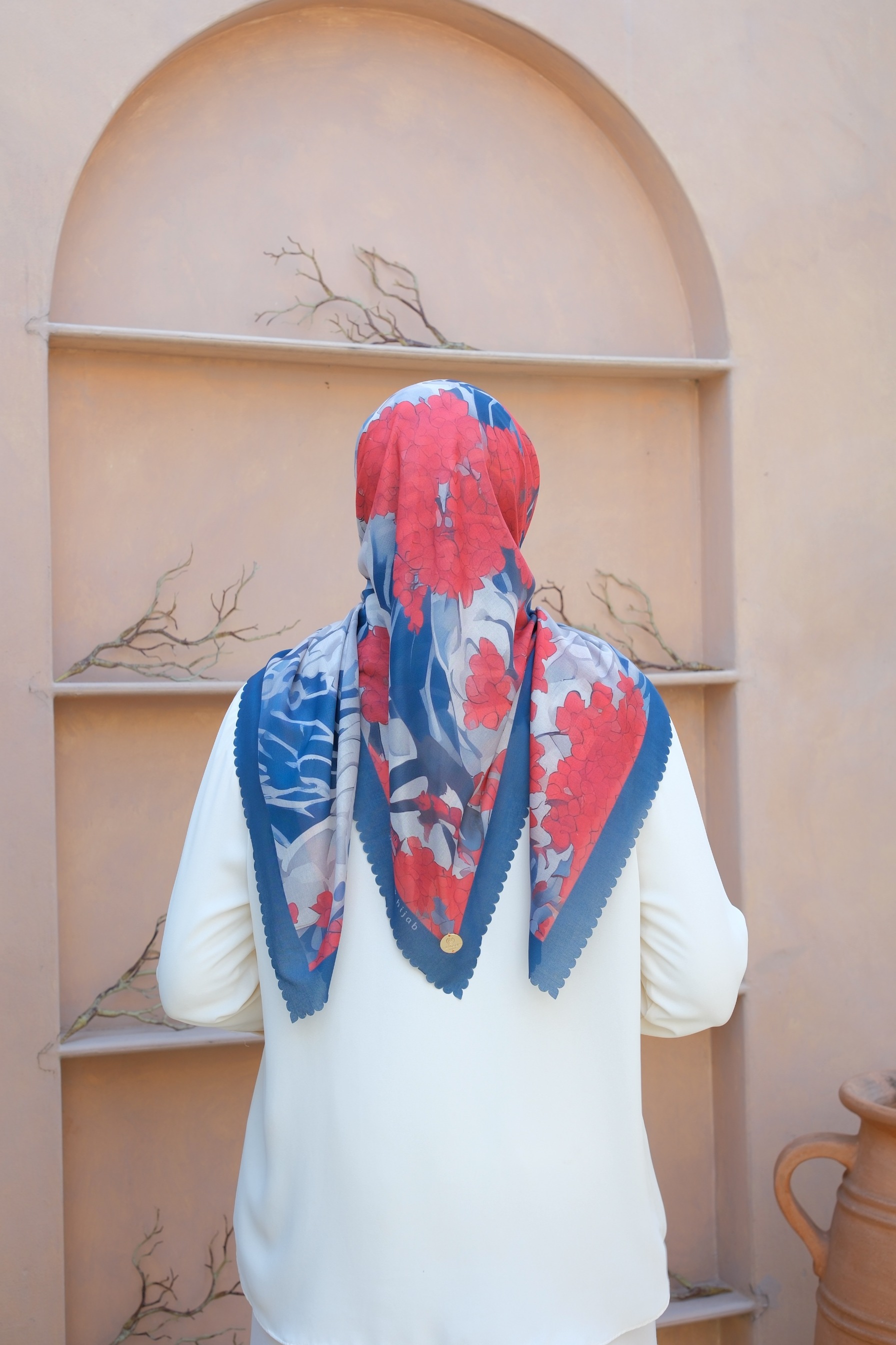 Square Hijab OCEAN 110x110 in Whale