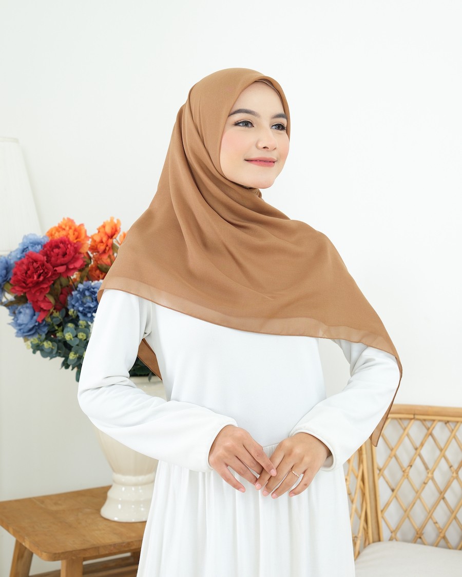 Plain Hijab VOAL PARIS PREMIUM in Wood Smoke