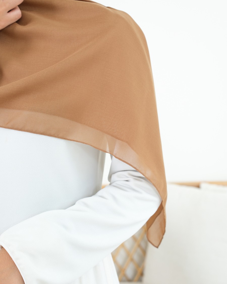 Plain Hijab VOAL PARIS PREMIUM in Wood Smoke