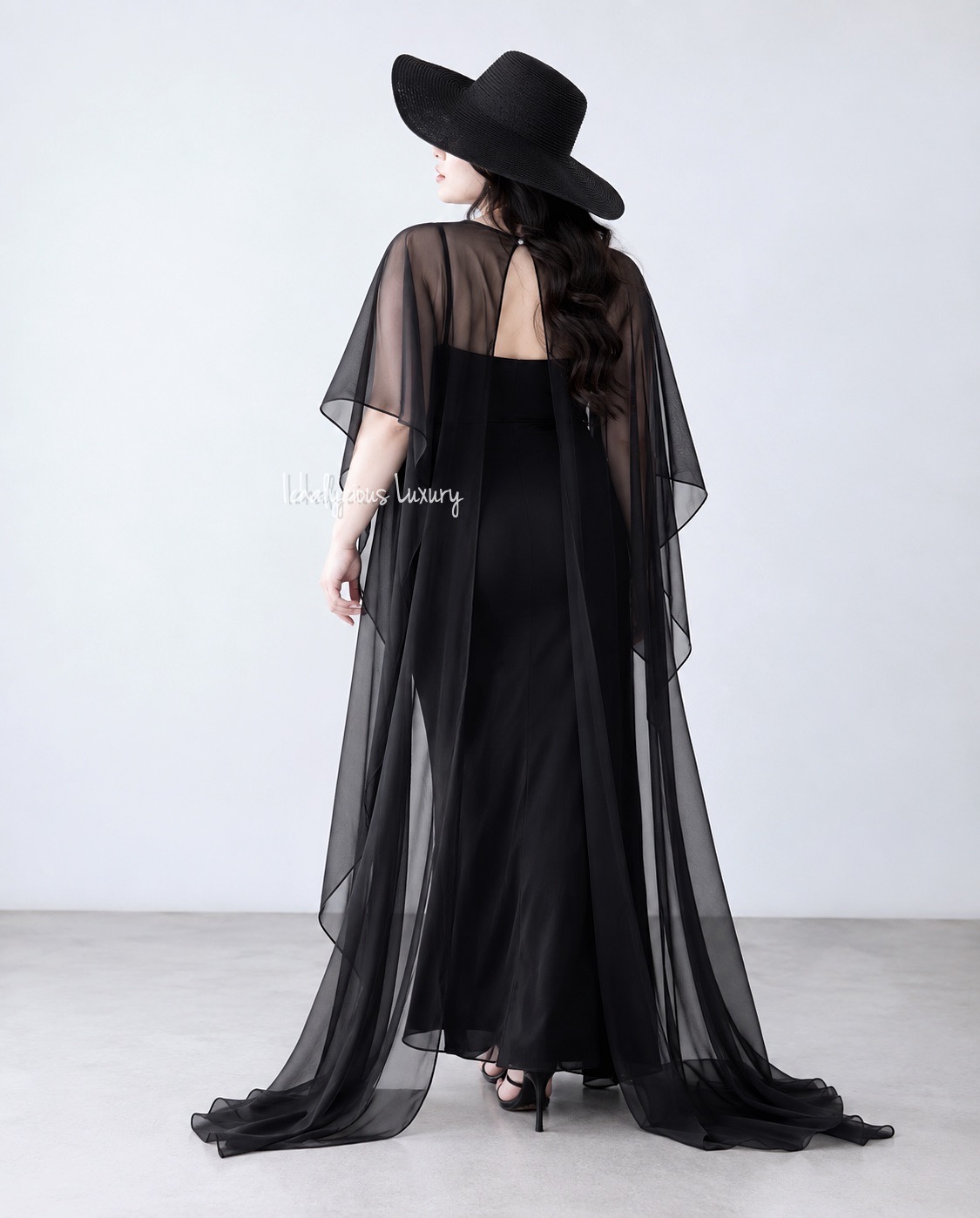 CAPE CHIFFON LONG DRESS