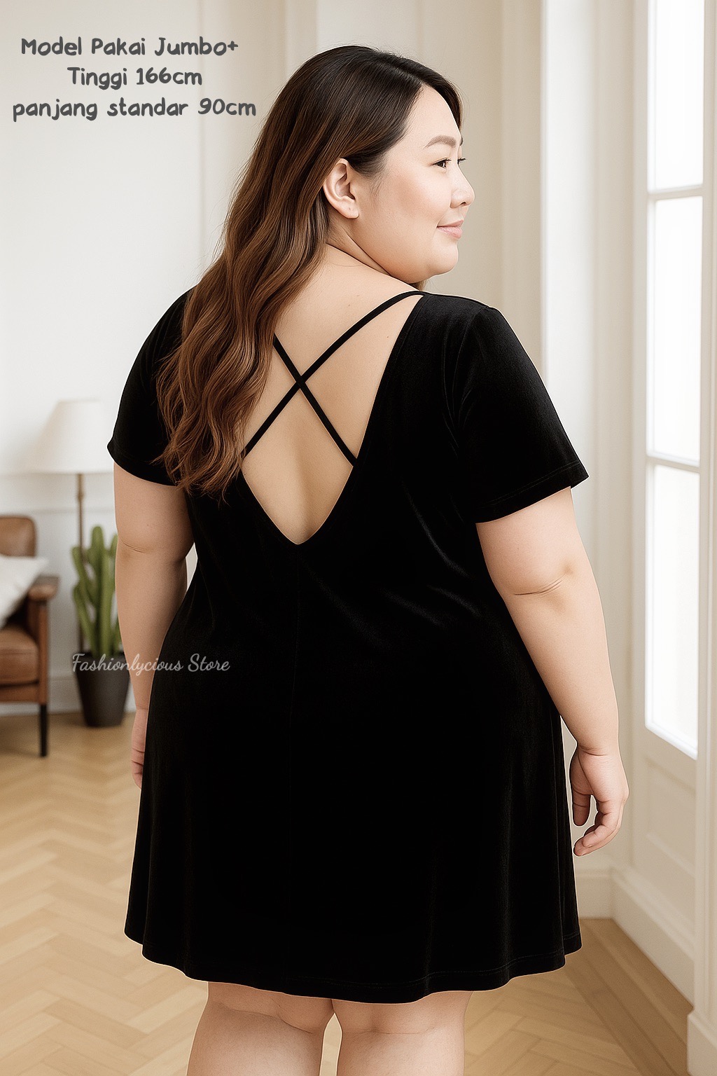 VELVET BACKLESS MINI DRESS