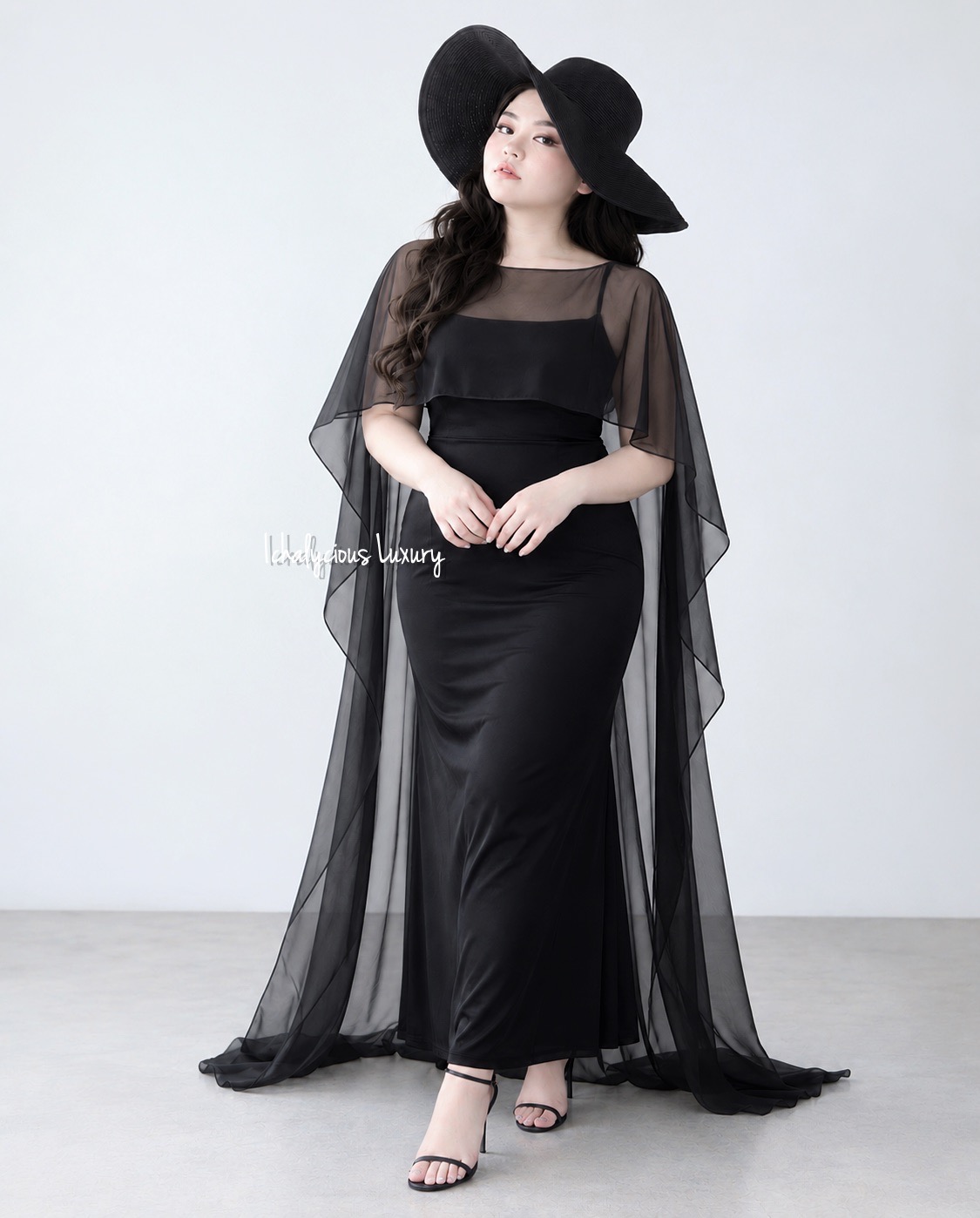 CAPE CHIFFON LONG DRESS