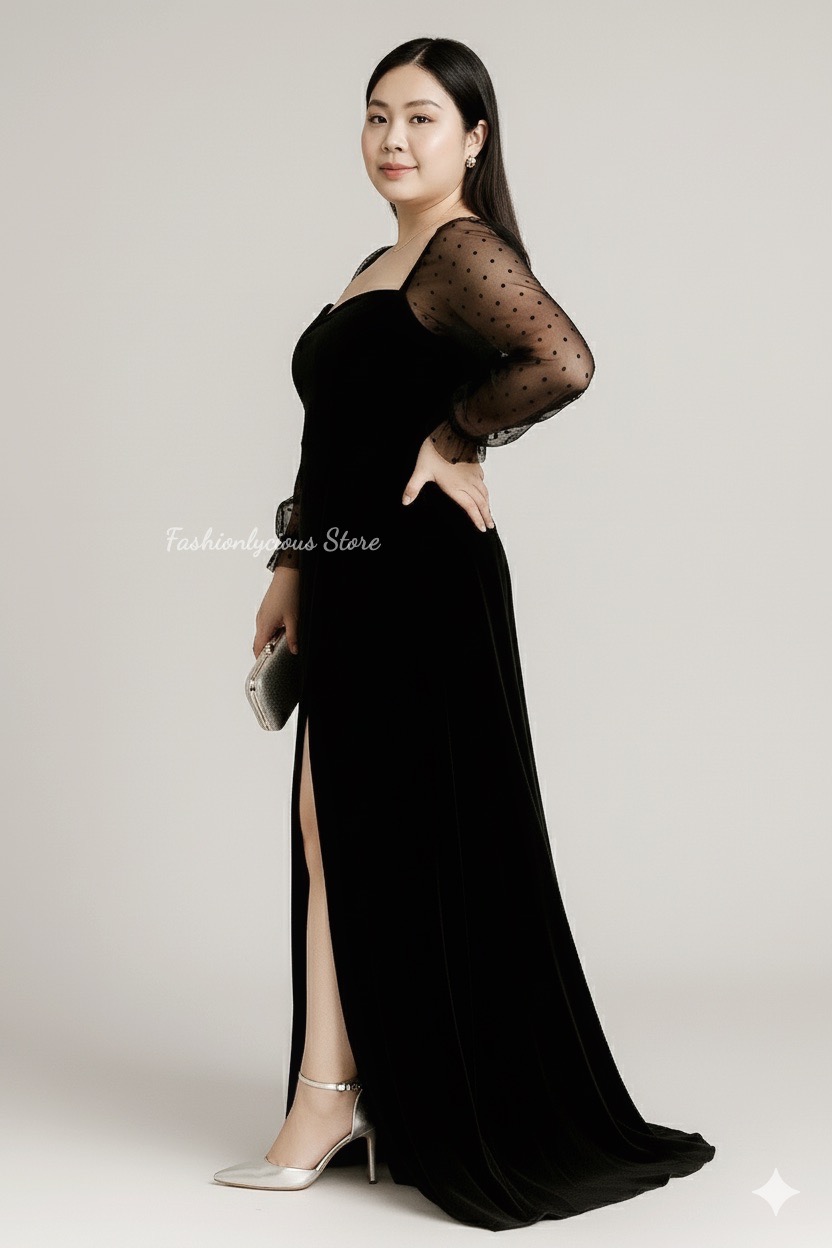 VELVETY LONG DRESS