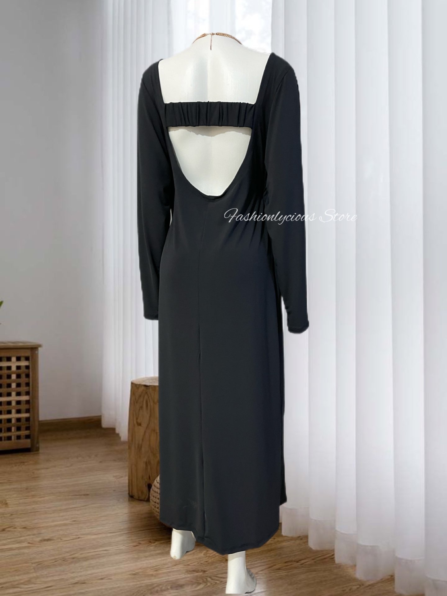 Slit Backless Maxi Dress