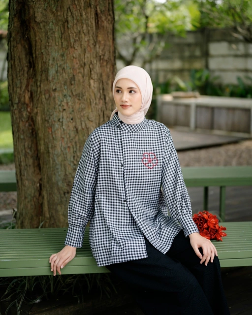 Image of Amora blouse Gingham & Stripe