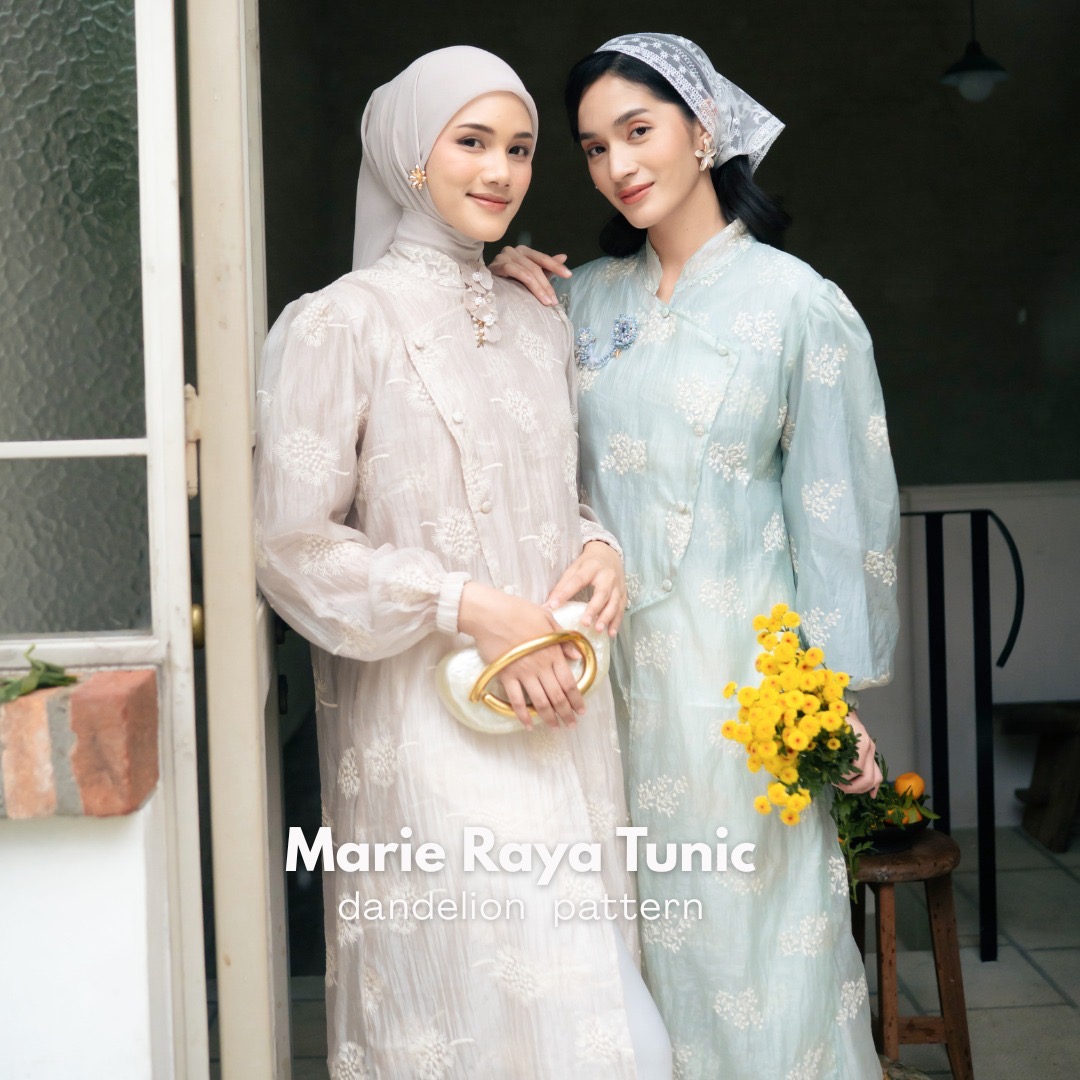 [PO KIRIM TGL 12] Marie Raya Tunic - Dendelion Pattern (XXL)