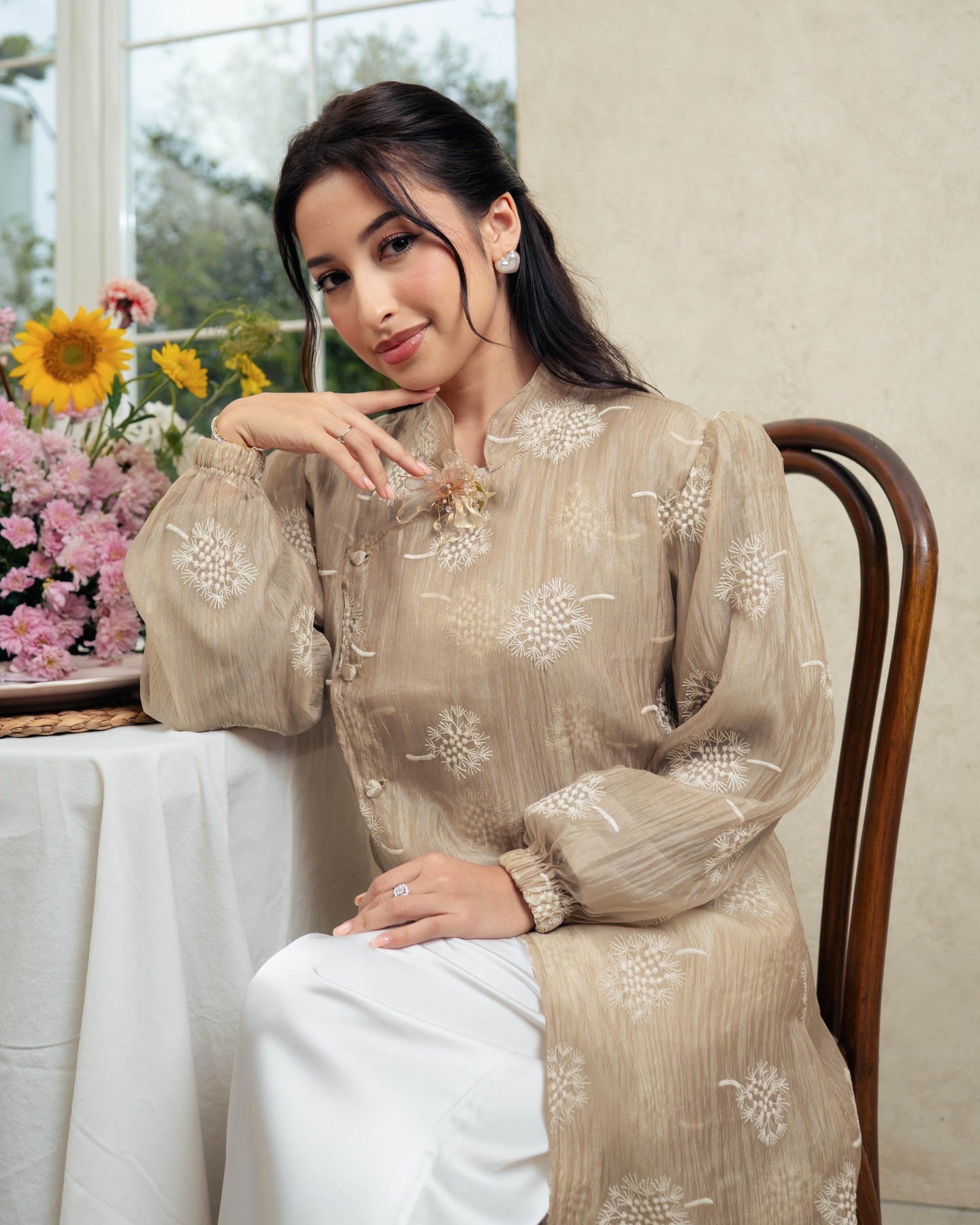 [PO KIRIM TGL 12] Marie Raya Tunic - Dendelion Pattern (XXL)