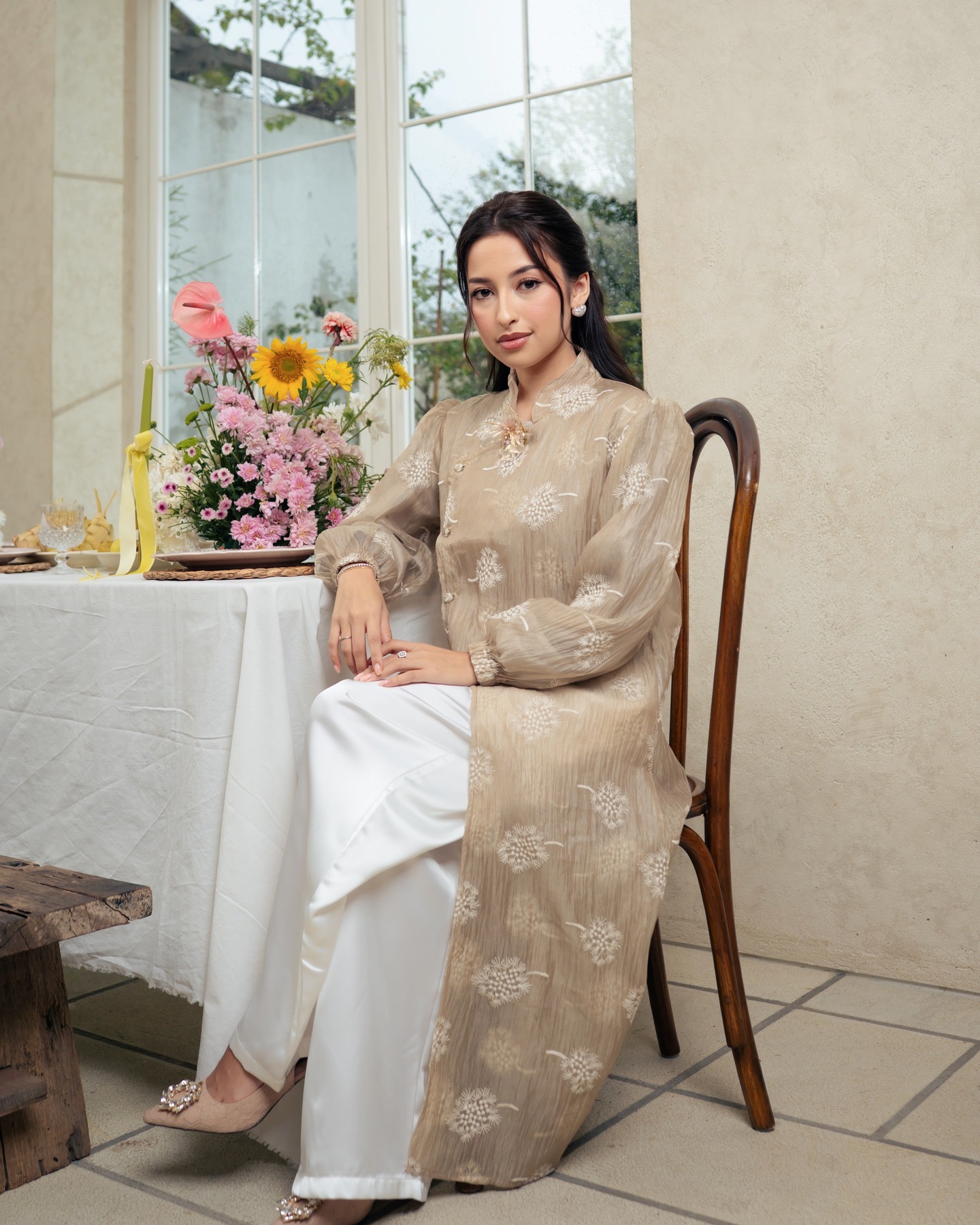 [PO KIRIM TGL 12] Marie Raya Tunic - Dendelion Pattern (XXL)