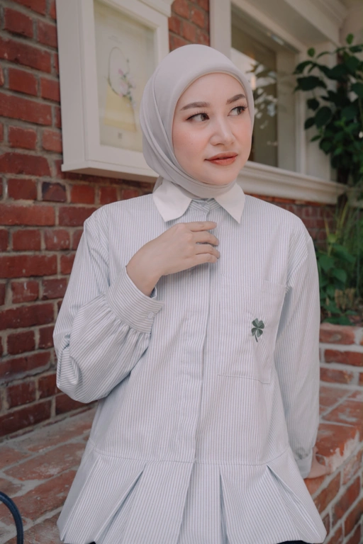 Image of Miu Stripe Clover Top