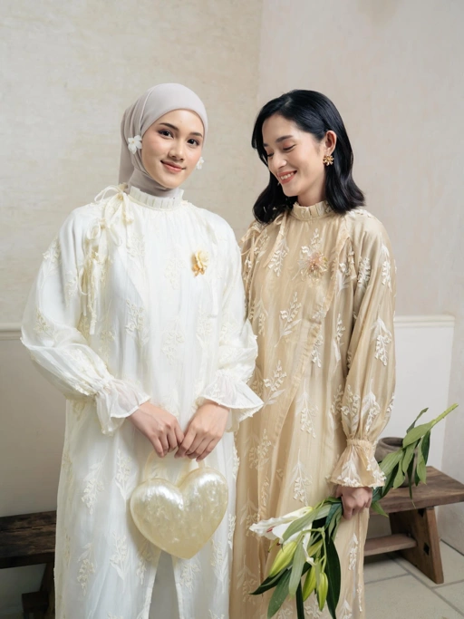 Image of Saza Raya Tunic 3D Leaves Pattern