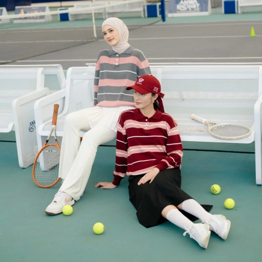 Image of Rany Stripe Polo Knit