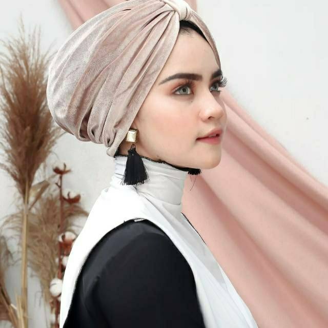 Image of Turban Instant Winonamodest - LBV TURBAN. Turban dewasa bludru premium untuk pesta dan formal