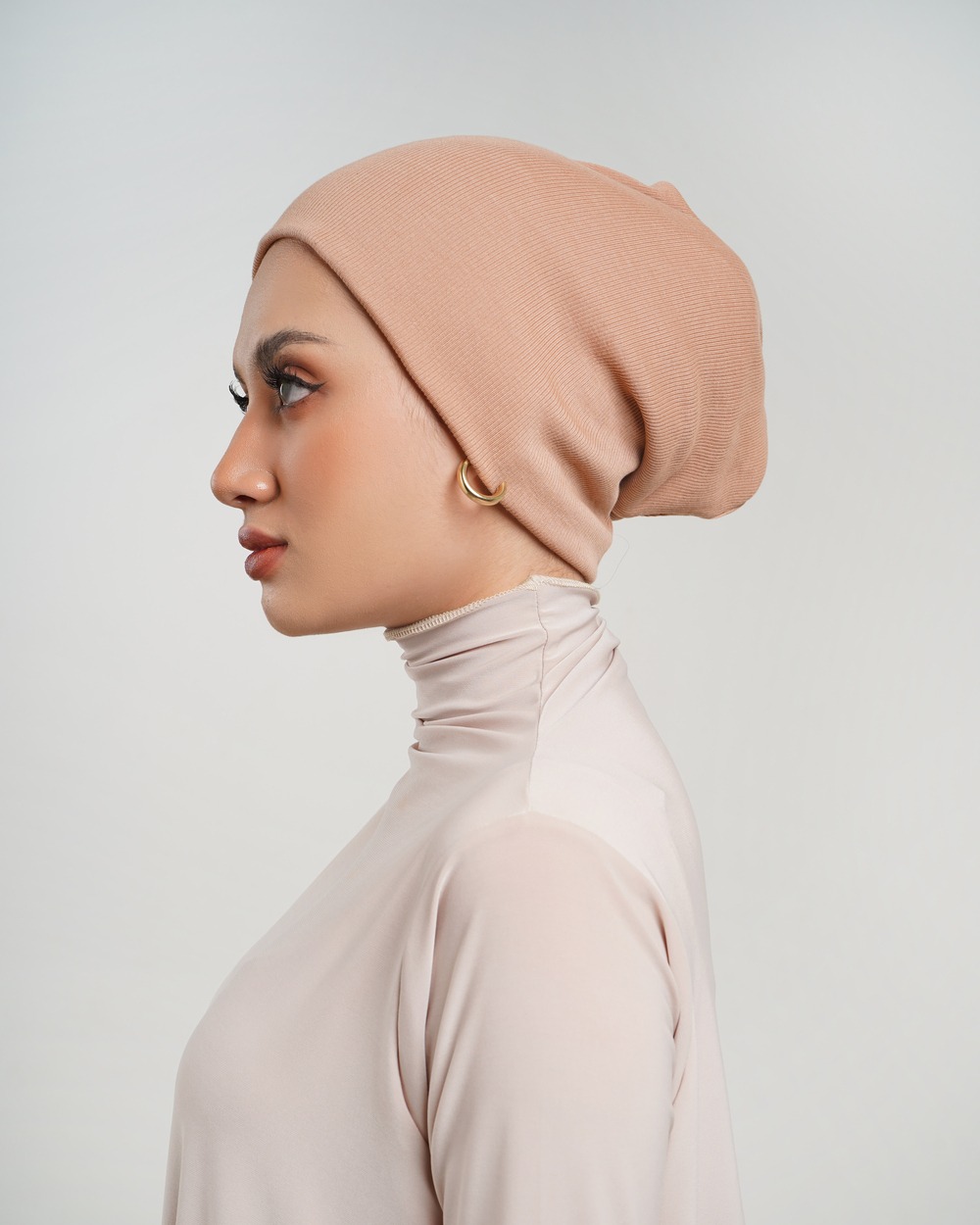 Turban Instant Winonamodest - Shadow Beanie . Turban dewasa simple bahan katun, kupluk wanita.