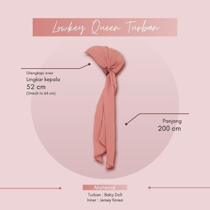 Turban instant Original Winonamodest - Lowkey Queen. Turban simple dewasa untuk pesta untuk travelling