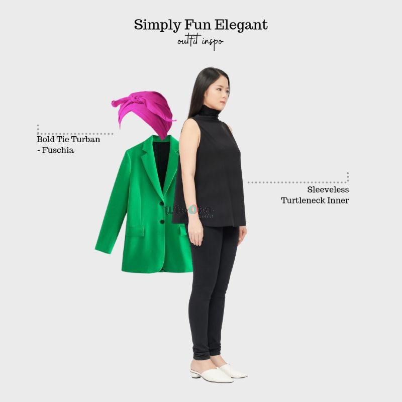 Sleeveless Turltleneck Inner Slim Look BRONWYN - Inner turtleneck tanpa lengan tidak ketat ukuran Big Size
