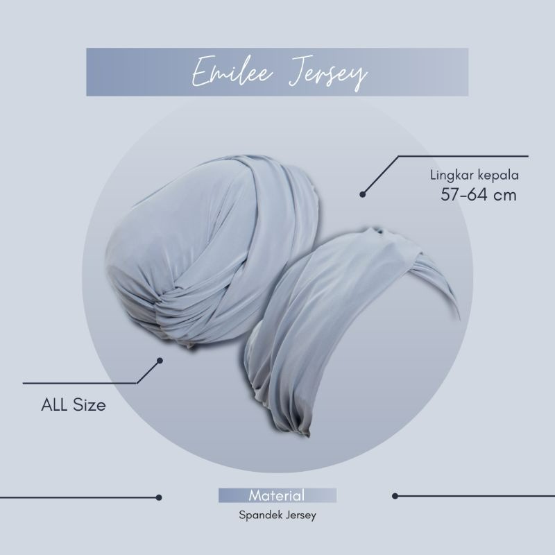 Turban Instant Winonamodest - Emilee turban. Turban Dewasa Aksen Silang, Bahan Jersey Stretch