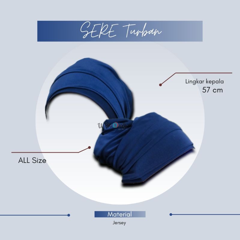 SERE instant turban - turban dewasa tali lilit untuk travelling , formal bahan jersey