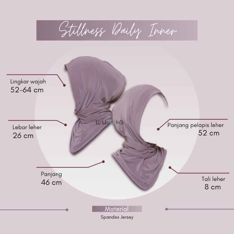 STILLNESS daily inner by winonamodest - Inner ninja or basic daily hijab bahan jersey