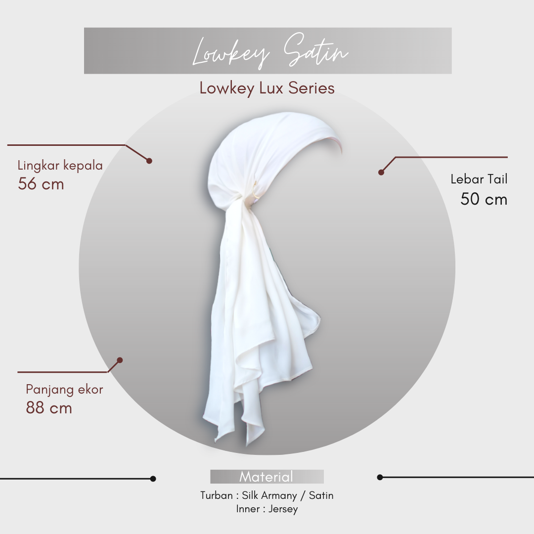 Lowkey Lux Series Original Instant Turban by winonamodest - Turban Dewasa - Turban Mewah - Turban Pesta - Bahan Silk Arm