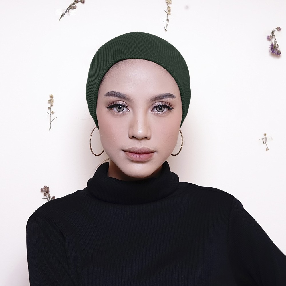 Turban Instant Winonamodest - Shadow Beanie . Turban dewasa simple bahan katun, kupluk wanita.