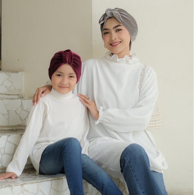 PBV Turban instant Kids and Baby - Turban Anak Nyaman Adem, Bahan Stretch Bisa Couple with Mom
