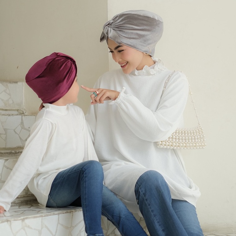 PBV Turban instant Kids and Baby - Turban Anak Nyaman Adem, Bahan Stretch Bisa Couple with Mom