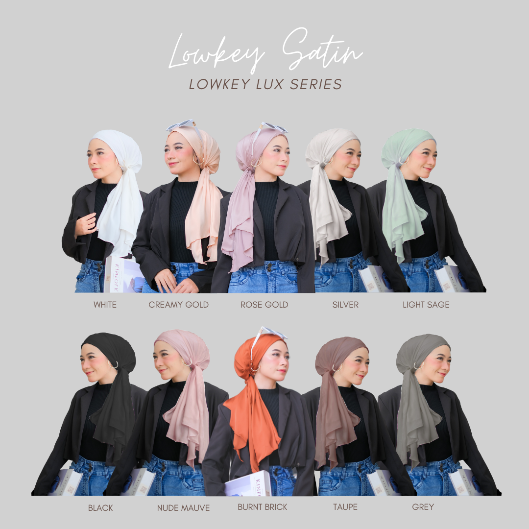Lowkey Lux Series Original Instant Turban by winonamodest - Turban Dewasa - Turban Mewah - Turban Pesta - Bahan Silk Arm
