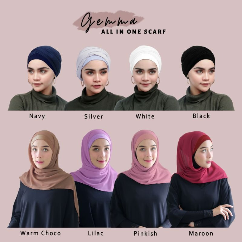 Hijab Instant Winonamodest - GEMMA ALL IN ONE SCARF. Pashmina Instant Babydoll with Inner