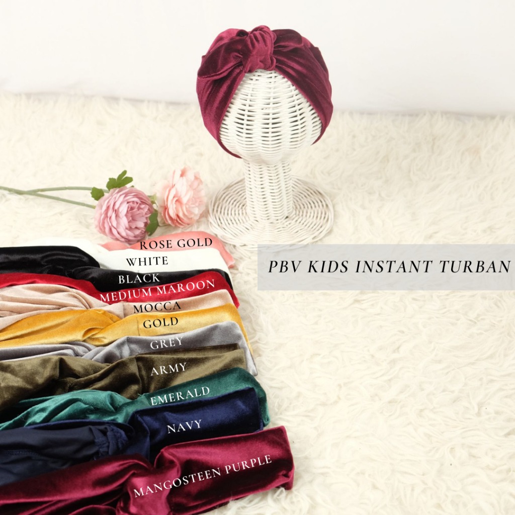 PBV Turban instant Kids and Baby - Turban Anak Nyaman Adem, Bahan Stretch Bisa Couple with Mom