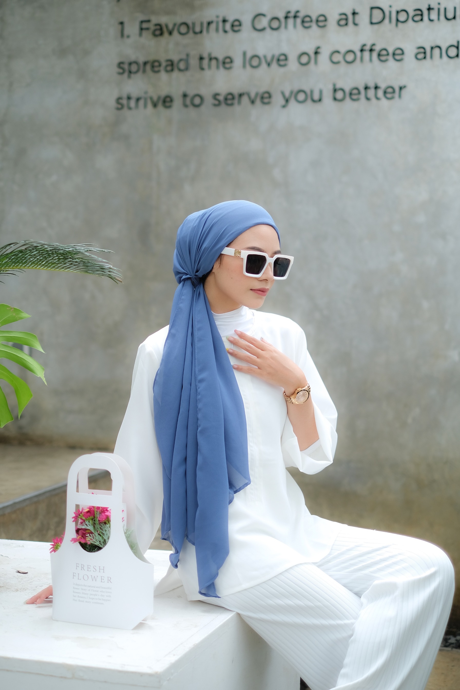 Turban instant Original Winonamodest - Lowkey Queen. Turban simple dewasa untuk pesta untuk travelling