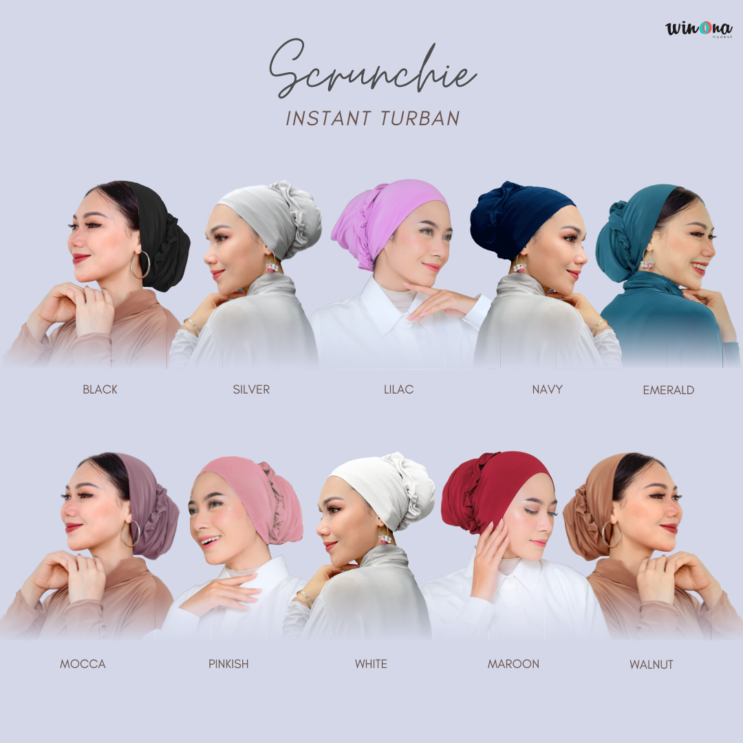 Scrunchie Instant Turban - Winonamodest . Turban instan simple bahan jersey, cocok untuk Lebaran