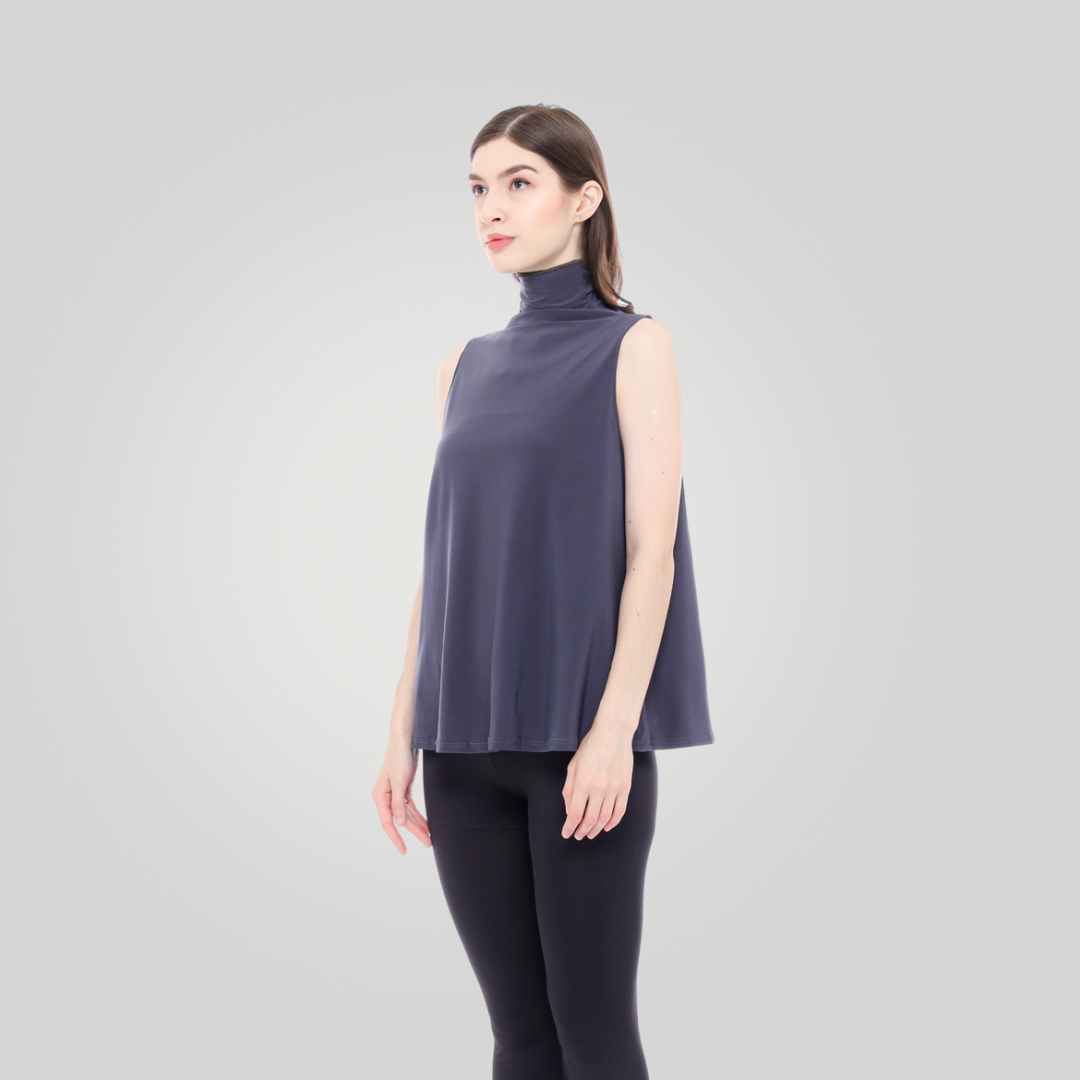 Sleeveless Turltleneck Inner Slim Look BRONWYN - Inner turtleneck tanpa lengan tidak ketat ukuran Big Size