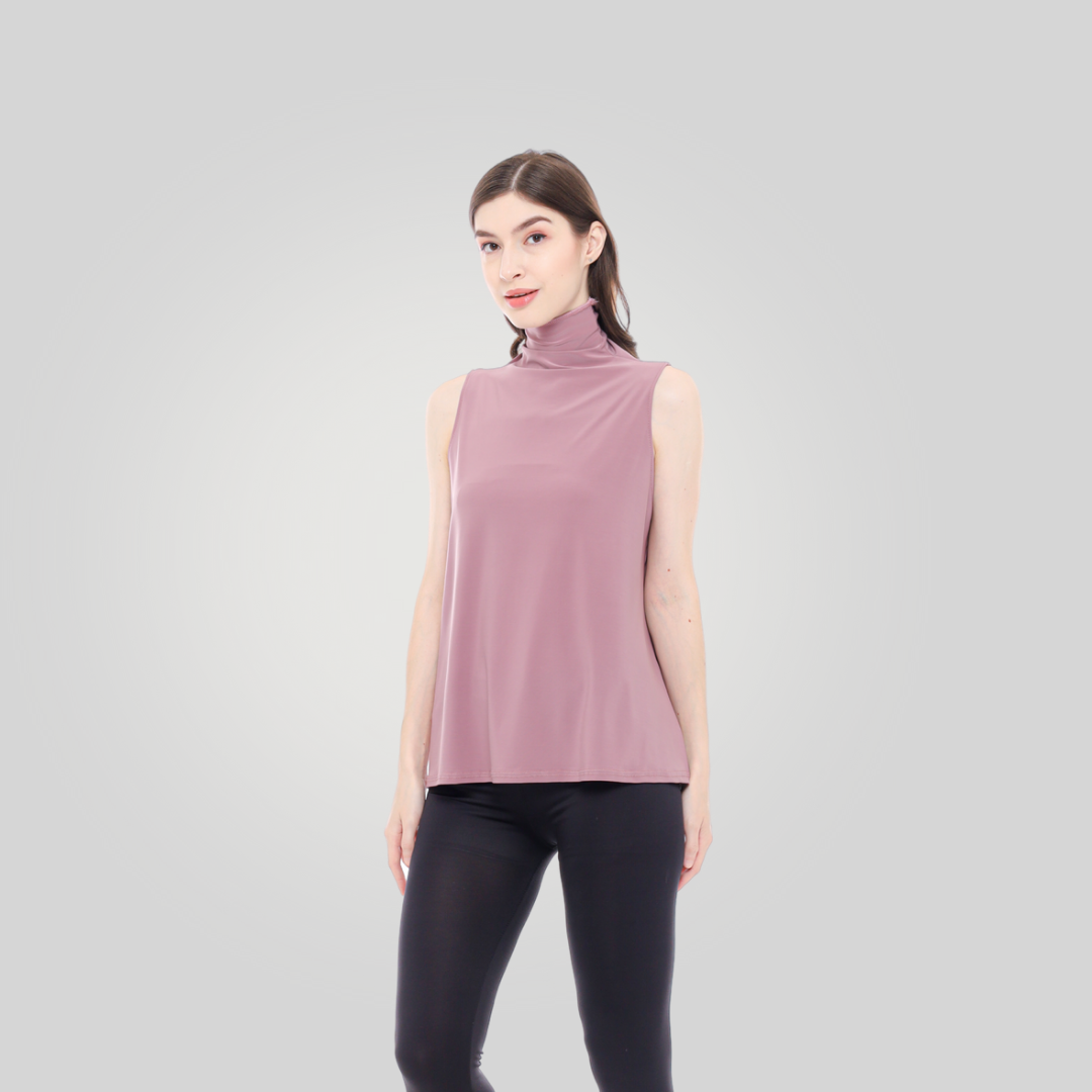 Sleeveless Turltleneck Inner Slim Look BRONWYN - Inner turtleneck tanpa lengan tidak ketat ukuran Big Size