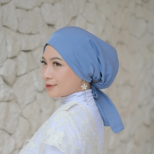 Image of Winonamodest - Tekebi Cotton Instant Turban tali polos bahan katun lembut