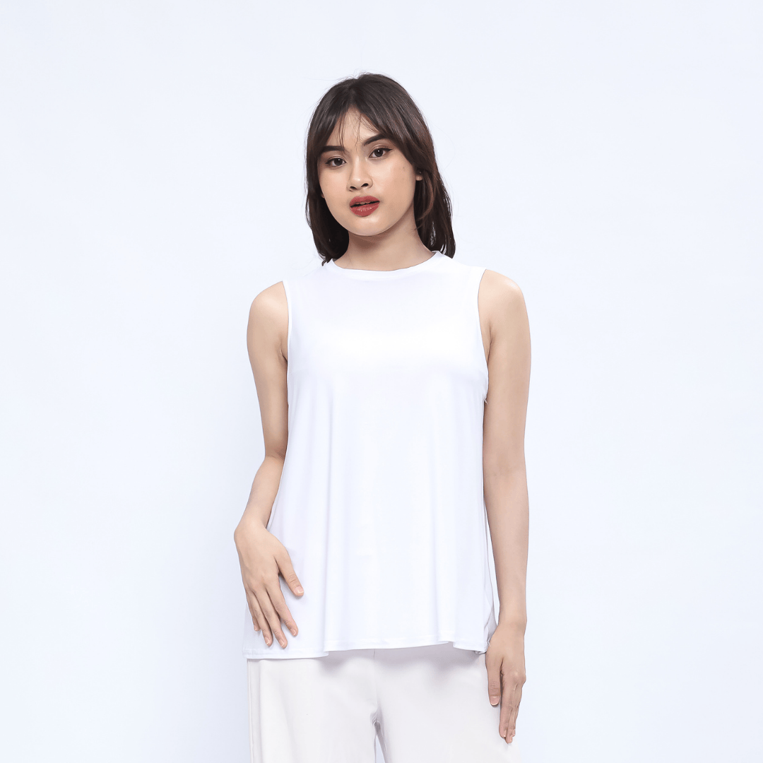 Winonamodest - Bronwyn Sleeveless Roundneck Inner Slim Look Manset Kerah Tanpa Lengan Bahan Spandex Jersey
