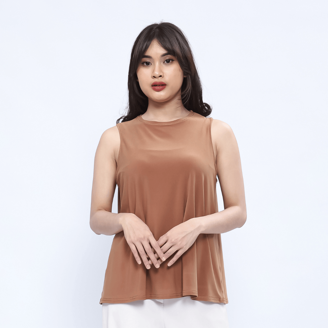 Winonamodest - Bronwyn Sleeveless Roundneck Inner Slim Look Manset Kerah Tanpa Lengan Bahan Spandex Jersey