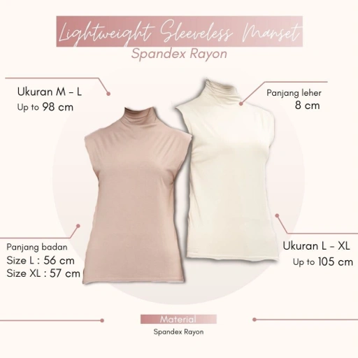 Image of Winonamodest - Lightweight Sleeveless Manset Spandex Rayon