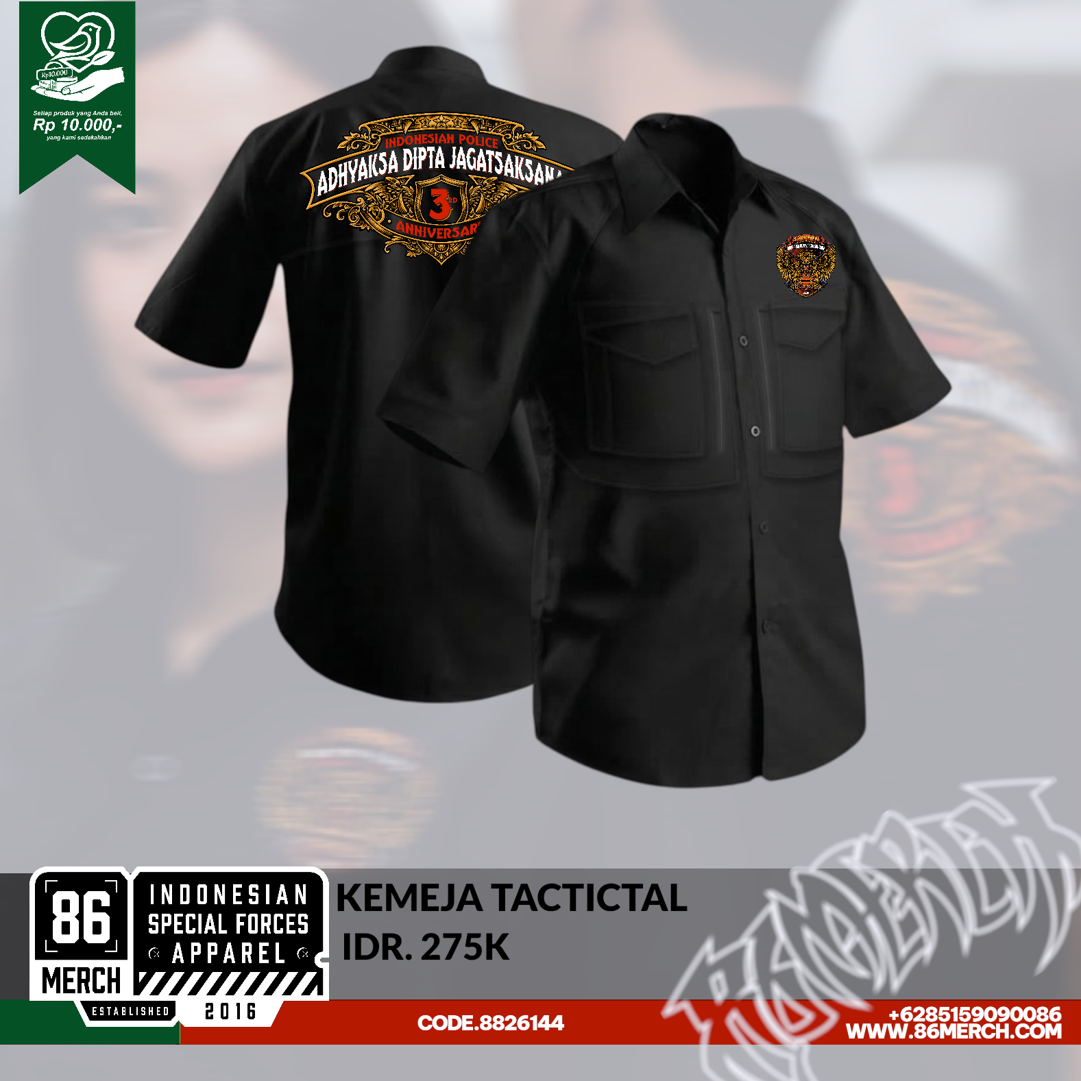 KEMEJA TACTICAL ADHYAKSA DIPTA JAGATSAKSANA  3th ANNIV