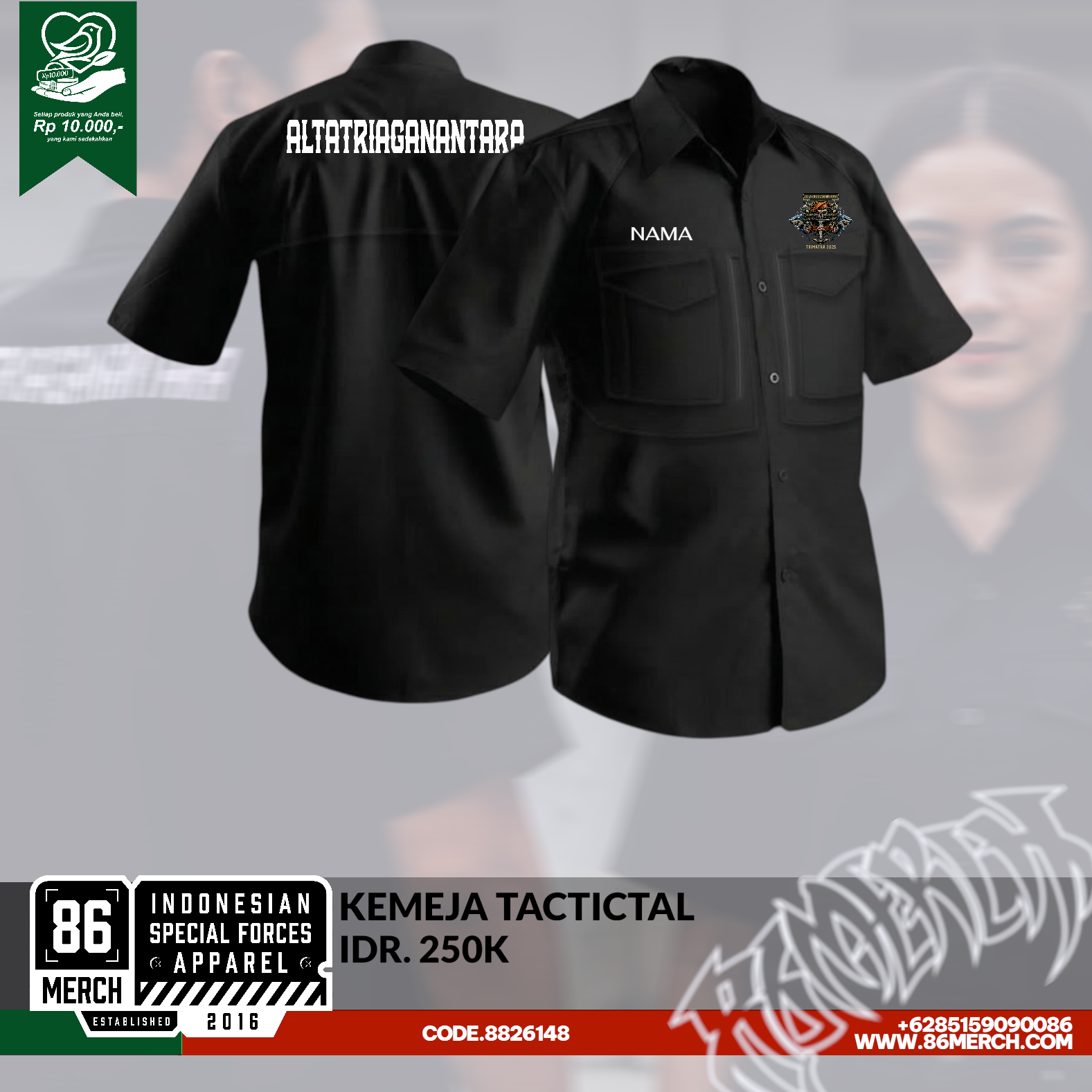 KEMEJA TACTICAL ALTATRIAGANANTARA NUSANTARA