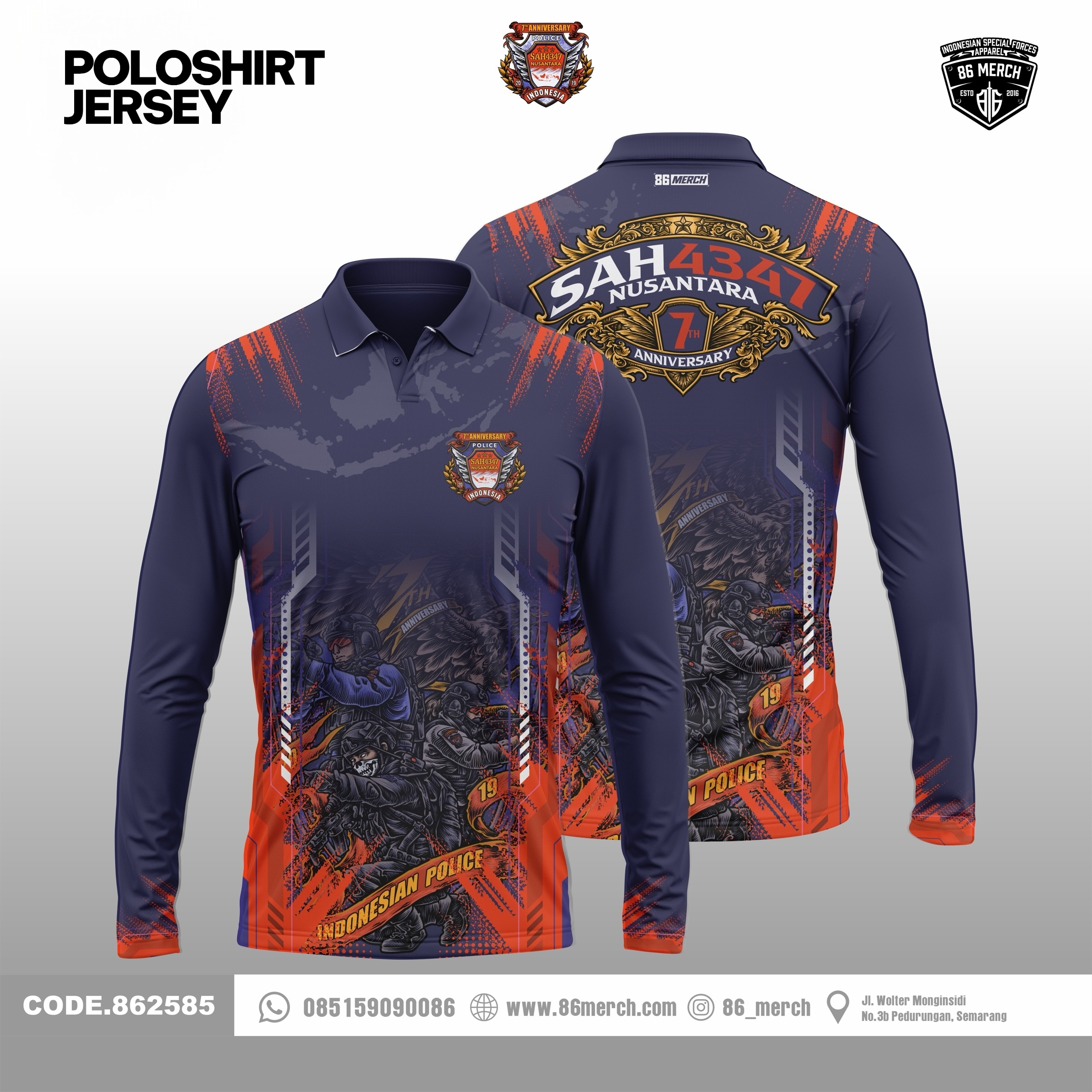 POLOSHIRT JERSEY SAH4347 7TH ANNIVERSARY