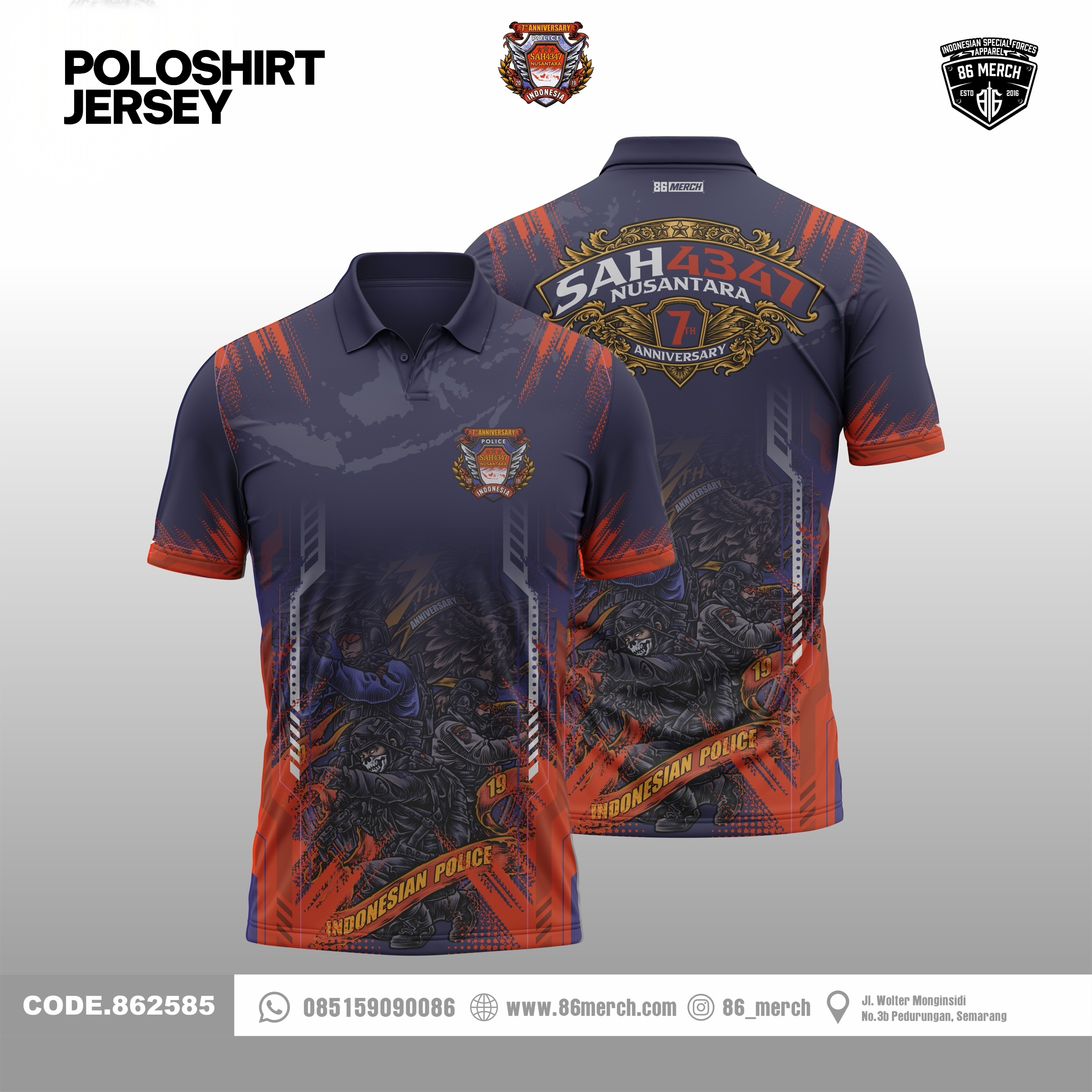 POLOSHIRT JERSEY SAH4347 7TH ANNIVERSARY