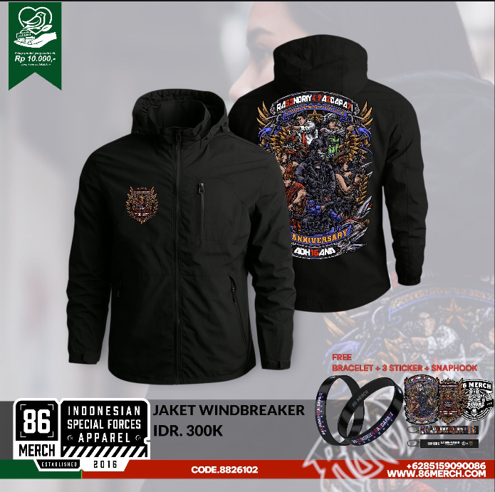 WINDBREAKER RA53NDRIY4 9A2DAPA7I ADH16ANA 3TH ANNIVERSARY 
