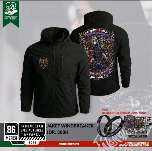 Image of WINDBREAKER RA53NDRIY4 9A2DAPA7I ADH16ANA 3TH ANNIVERSARY 