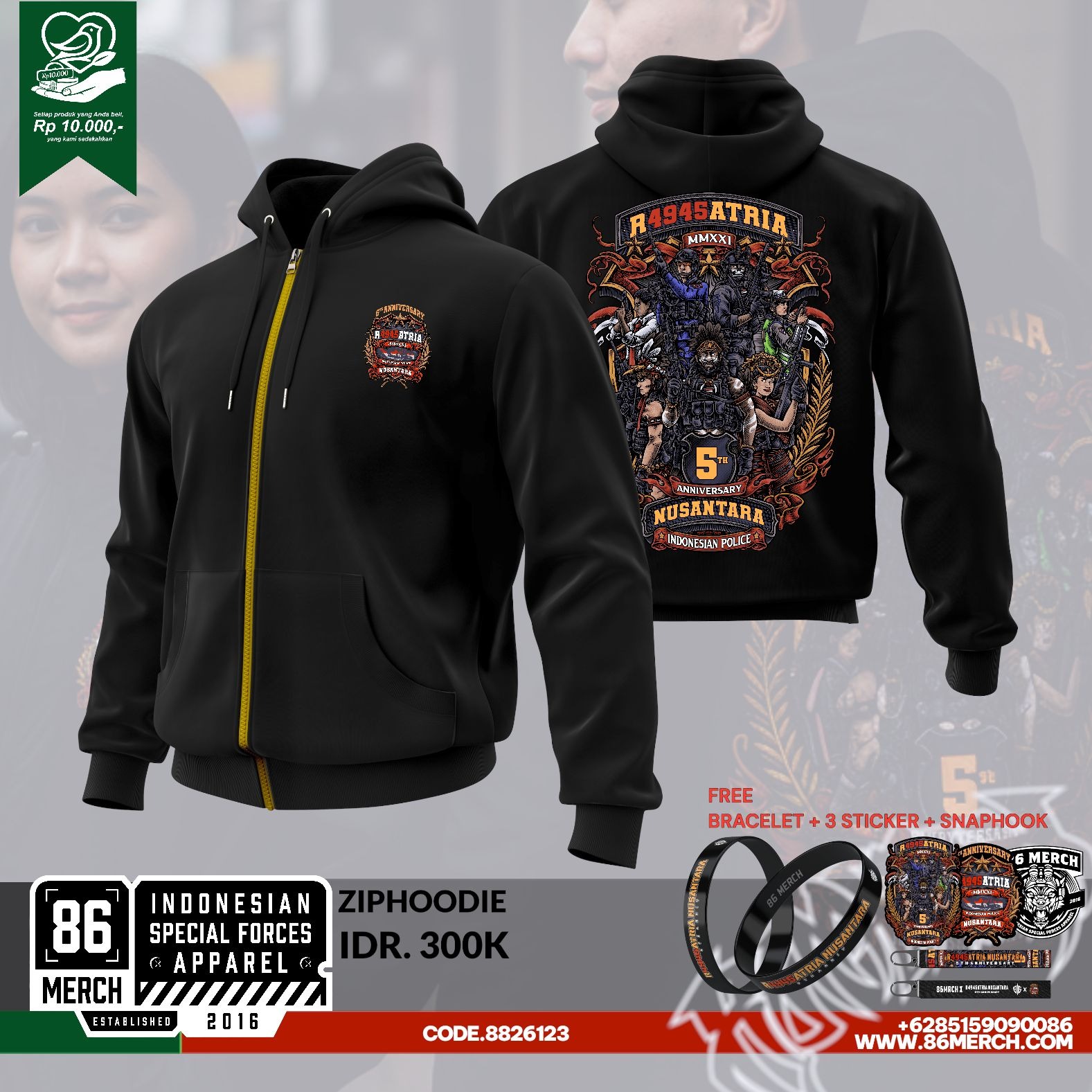 ZIP HOODIE JACKET R4945ATRIA 5th ANNIV