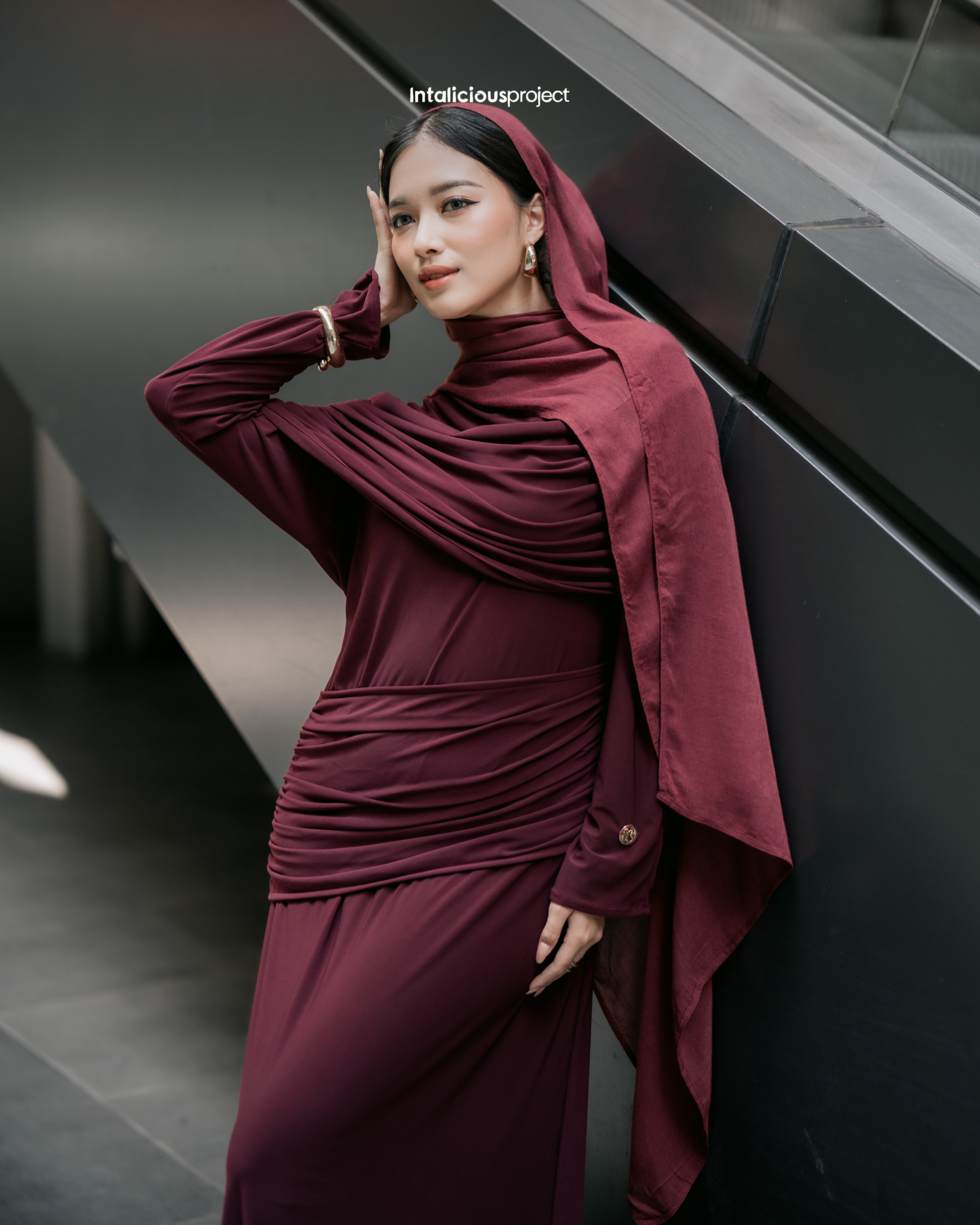 Intaliciousproject - Monalisa Dress in Merlotwine