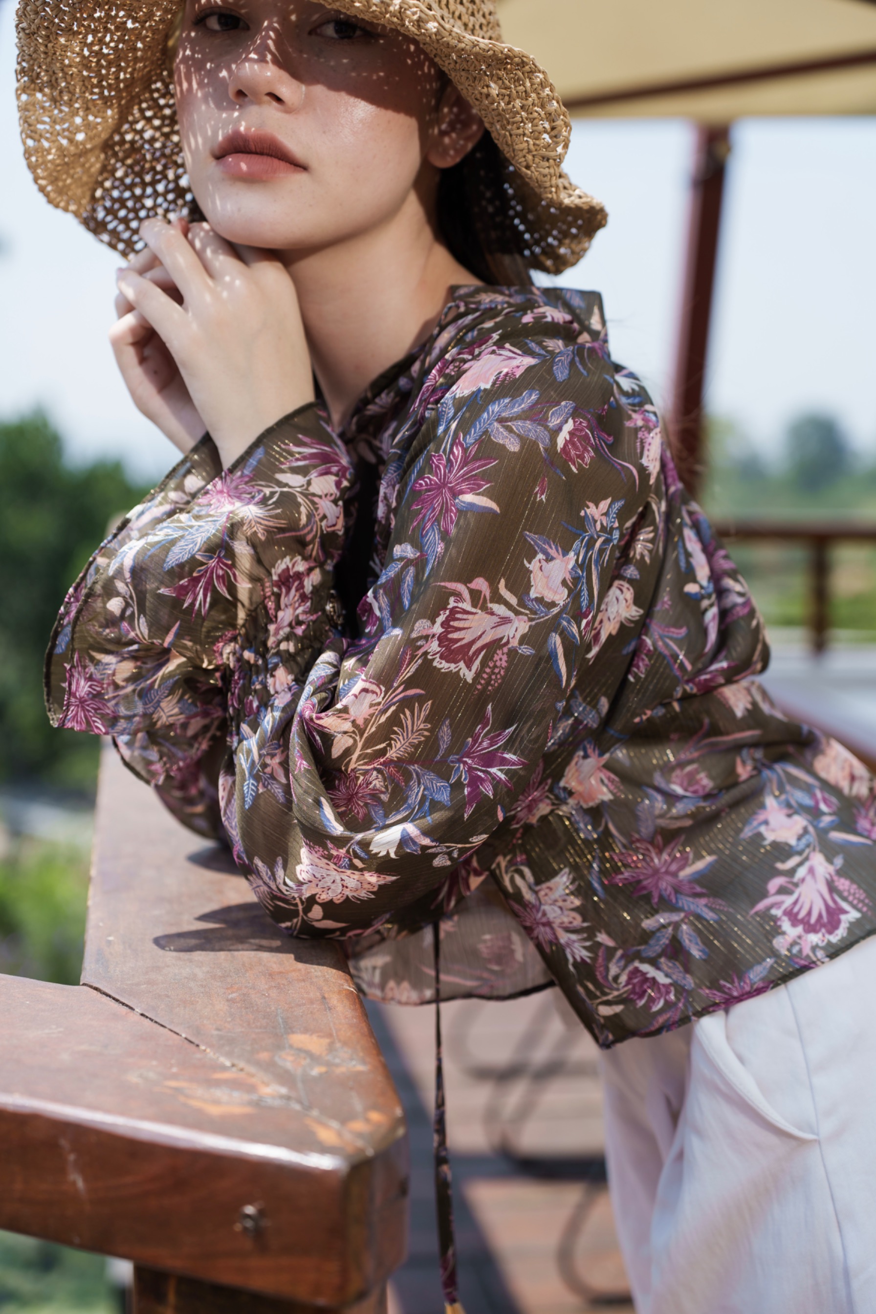 Intaliciousproject - Lea Blouse in Olivine Bloom